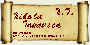 Nikola Tapavica vizit kartica